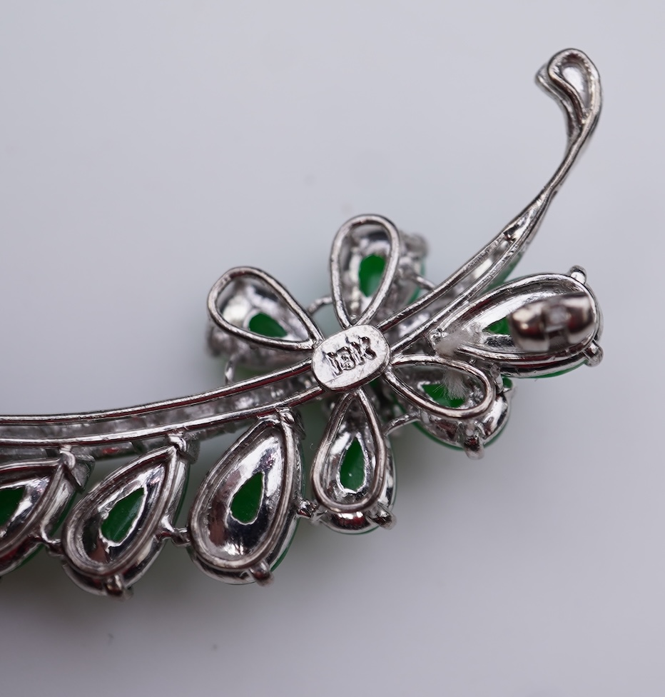 A jadeite and diamond demi-parure, 1960s
